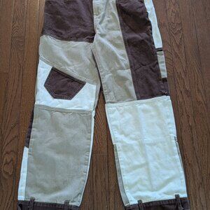 Jaded London Men's Patchwork Skate Fit Neutral Denim Pants - Size 34x32
